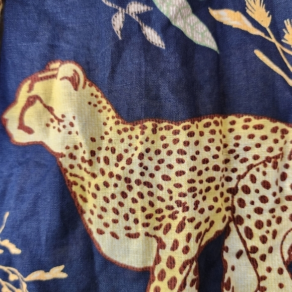 LAS SURENAS Running Cheatah Linen Blend Shirt XS - Picture 10 of 10